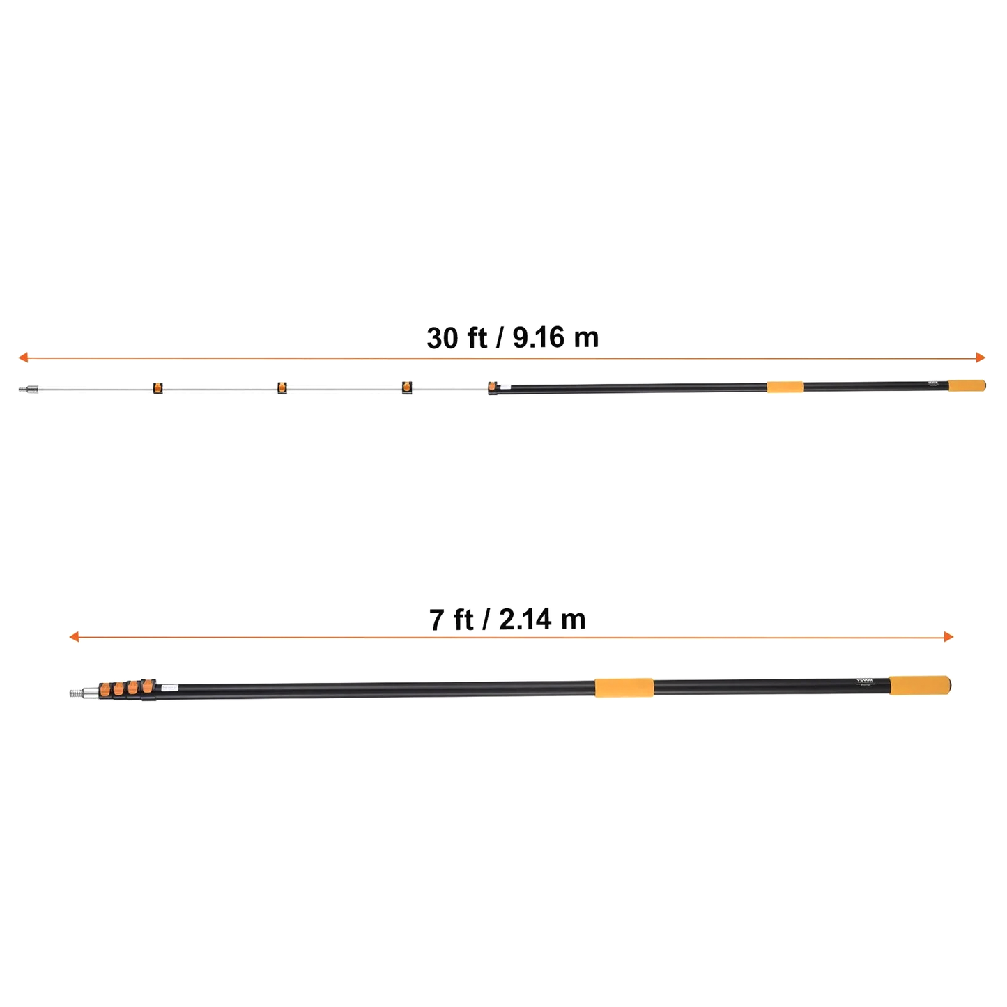 30ft - 5 section Extendable Alloy Pole with an adjustable Ferret camera mount